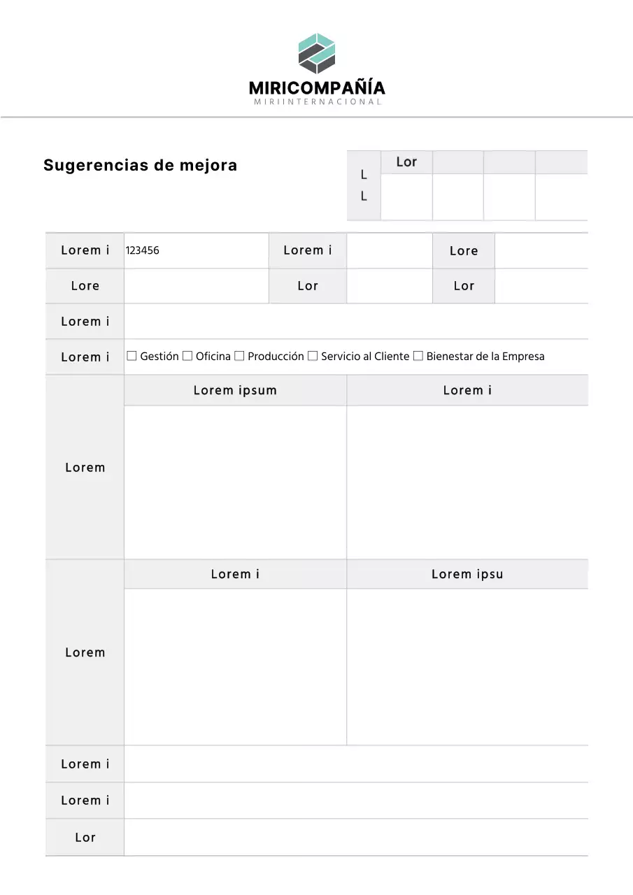 Plantilla simple de documentación de propuesta de mejora del logotipo de la empresa