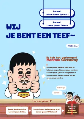 Een gids voor vakantiemanifestaties met leuke illustraties op ansichtkaarten