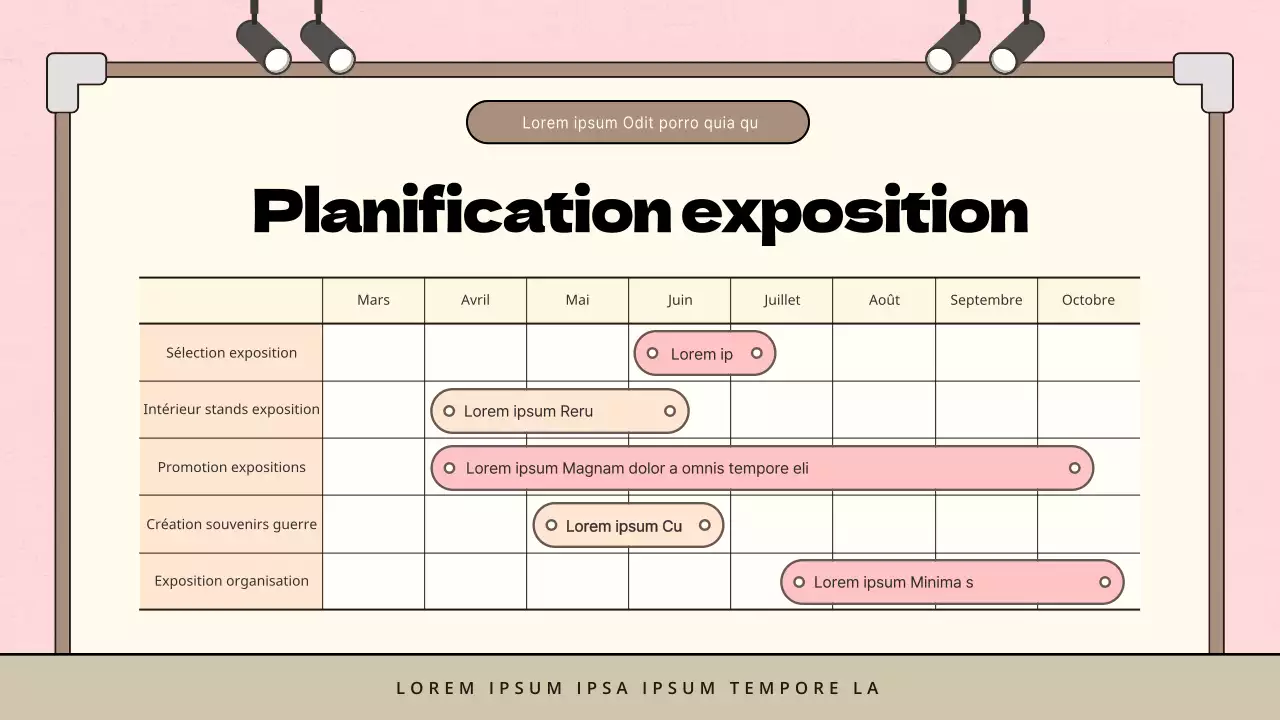 Proposition d'exposition d'art minimaliste pour enfants en rose et marron