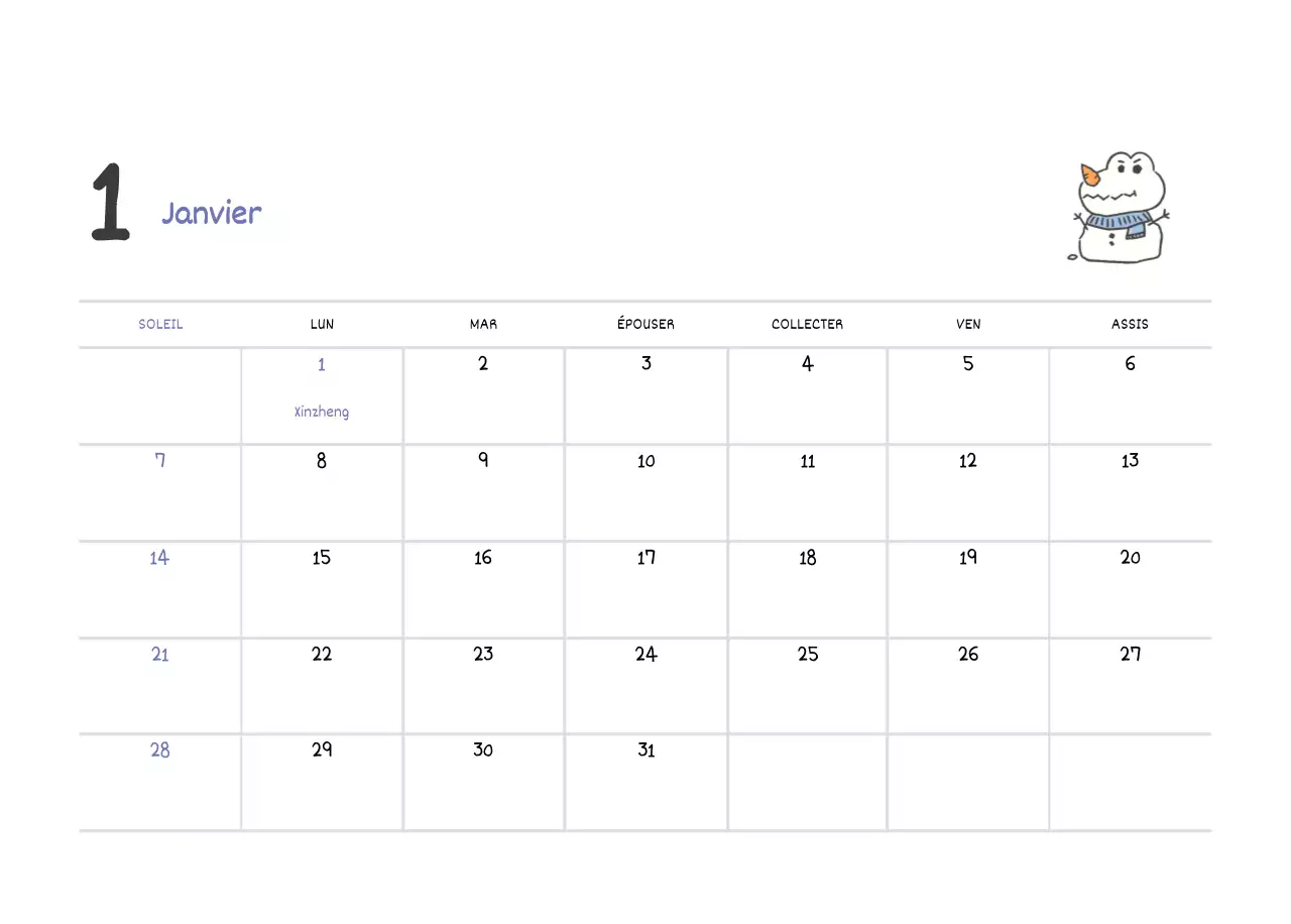 Un calendrier avec un joli concept d'illustration d'Argo
