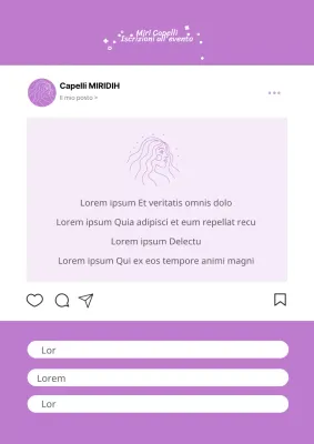 Semplice design per la promozione di un evento su Instagram in viola