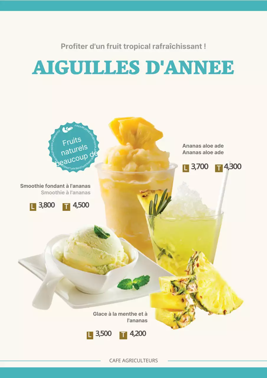 Promotions de l'ananas