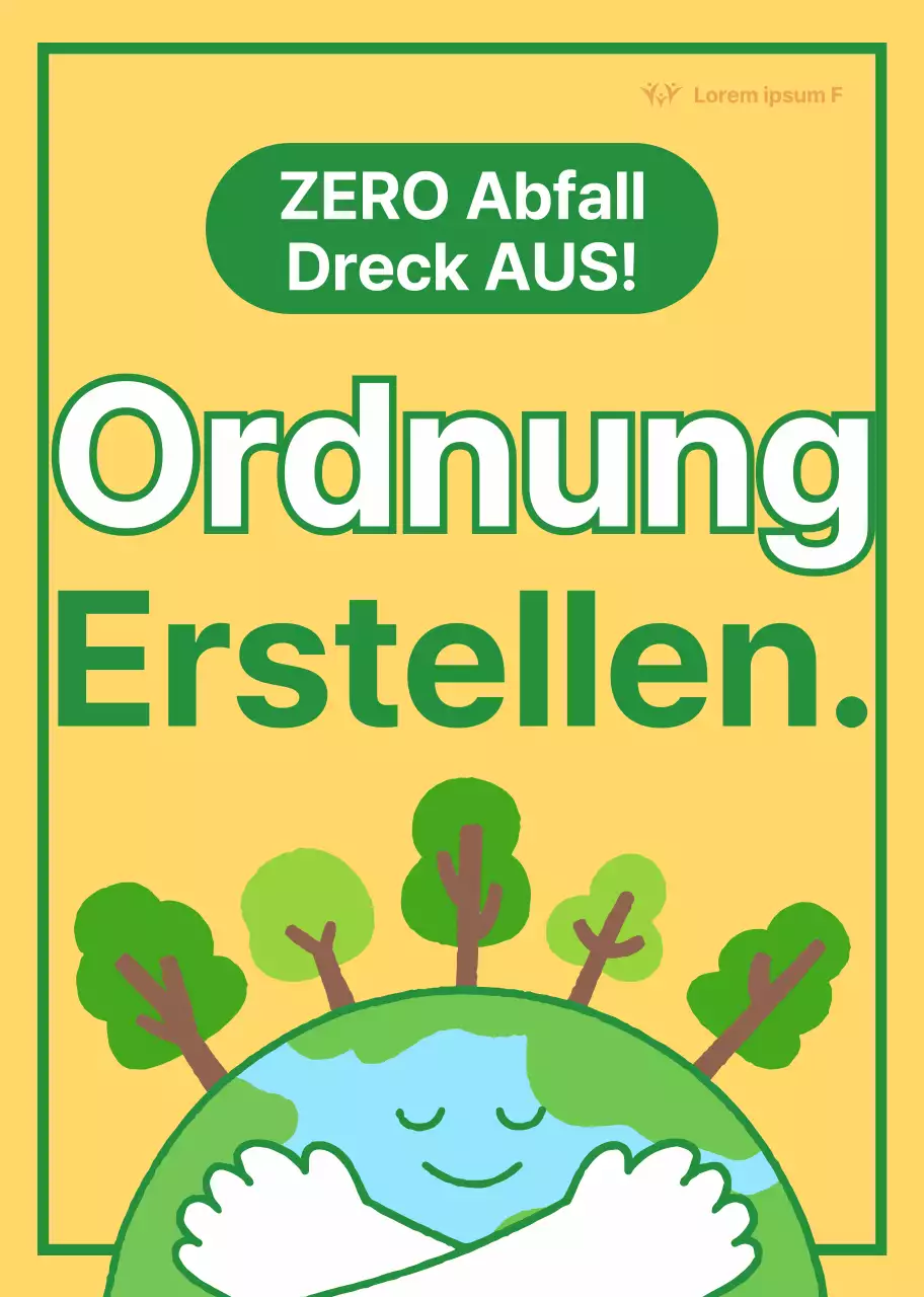 Saubere Straßen mit niedlichen gelben und grünen Erdillustrationen Öffentliche Umweltkampagnen