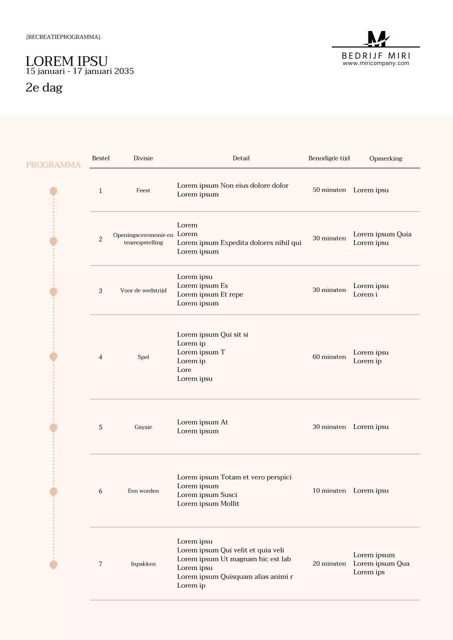Beige eenvoudig programma
