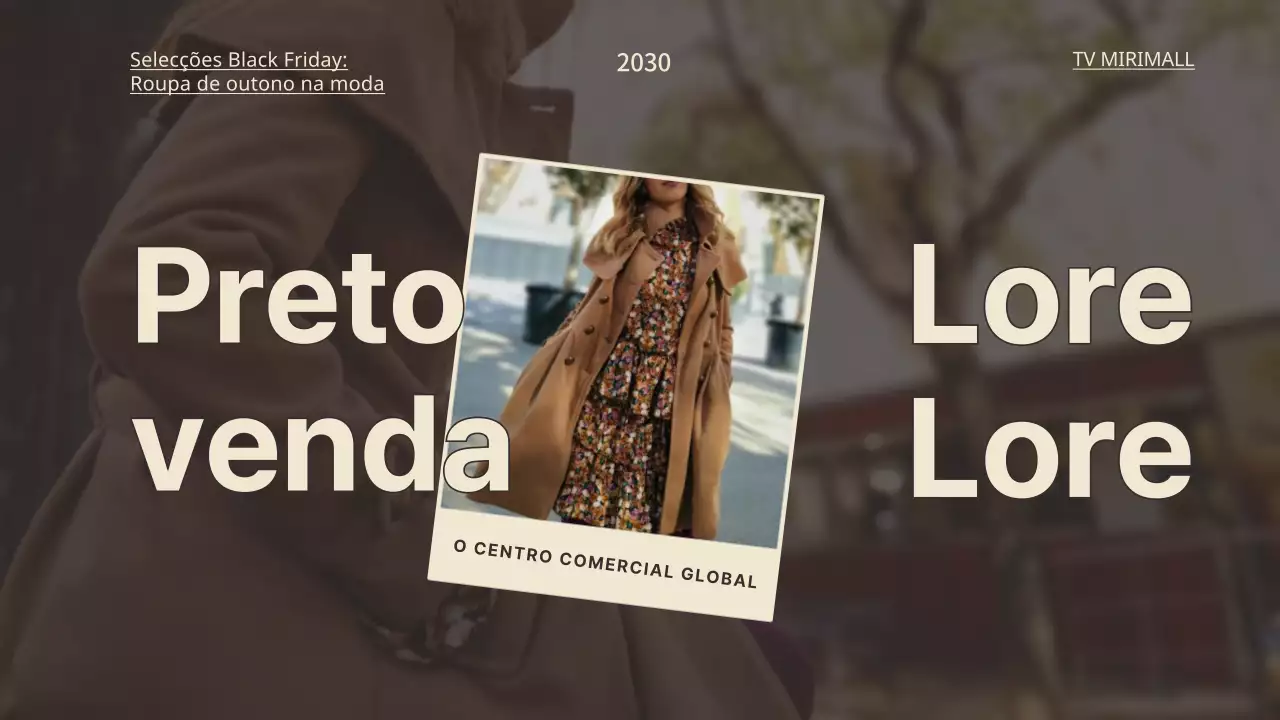 Miniatura de moda da Black Friday com detalhes em bege num fundo castanho