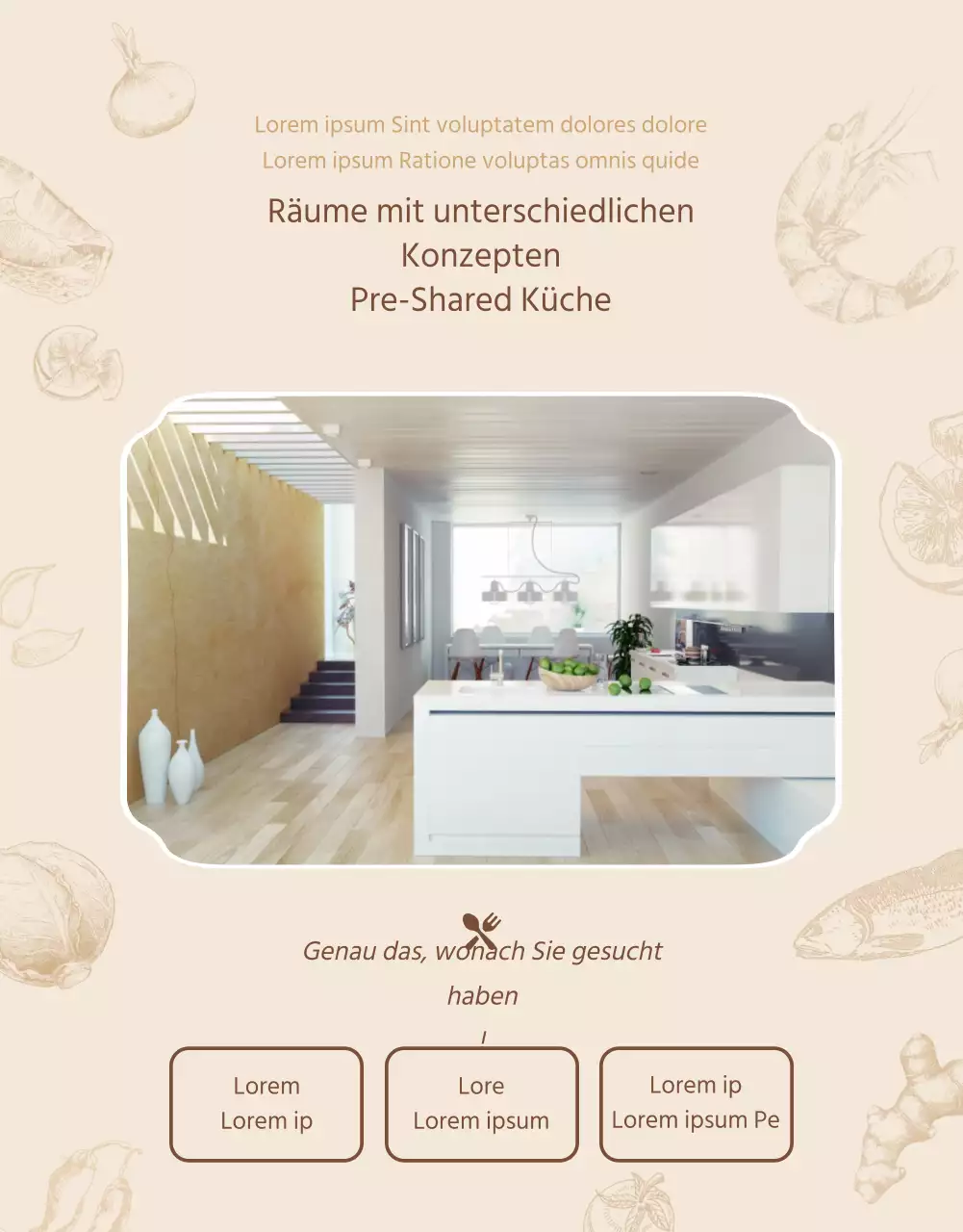 Zwei Modelle in sanften Beigetönen Leitfaden für die Buchung einer Gemeinschaftsküche und eines Partyraums