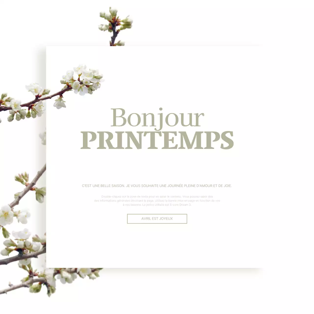 Bonjour le printemps