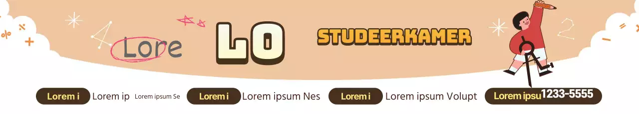 Gele illustratie leuke wiskunde schoolreclame