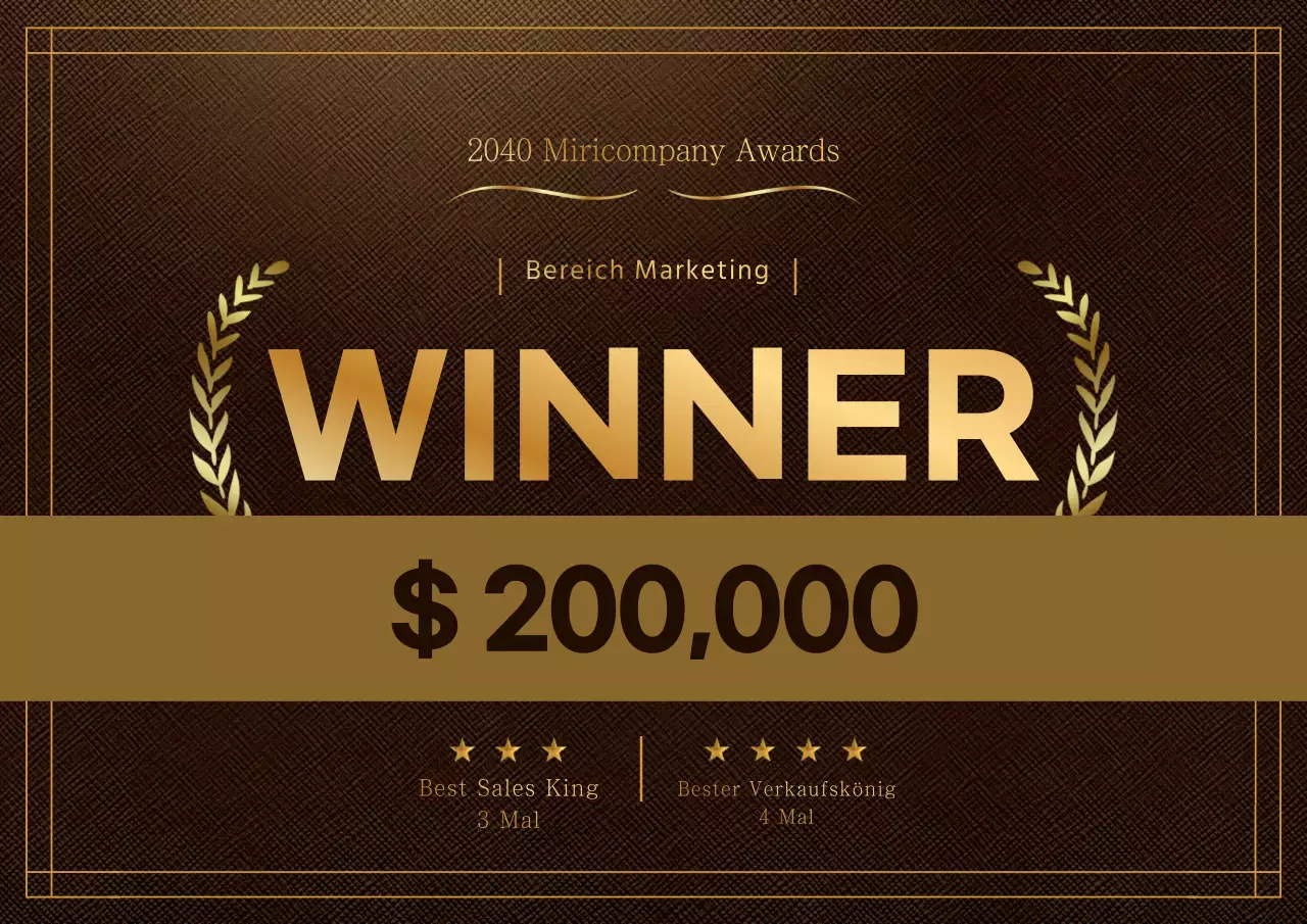 Gold Luxuriöses Konzept Preis Foamboard Design