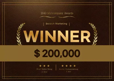 Gold Luxuriöses Konzept Preis Foamboard Design