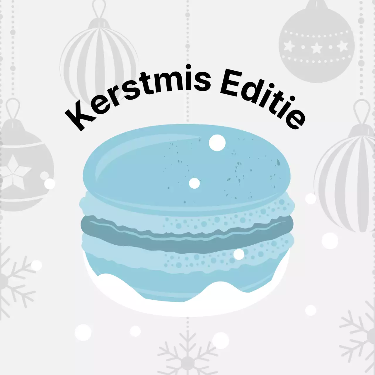 Blauwe illustratie schattig kerst cafe dessert macaron labels voor macarons