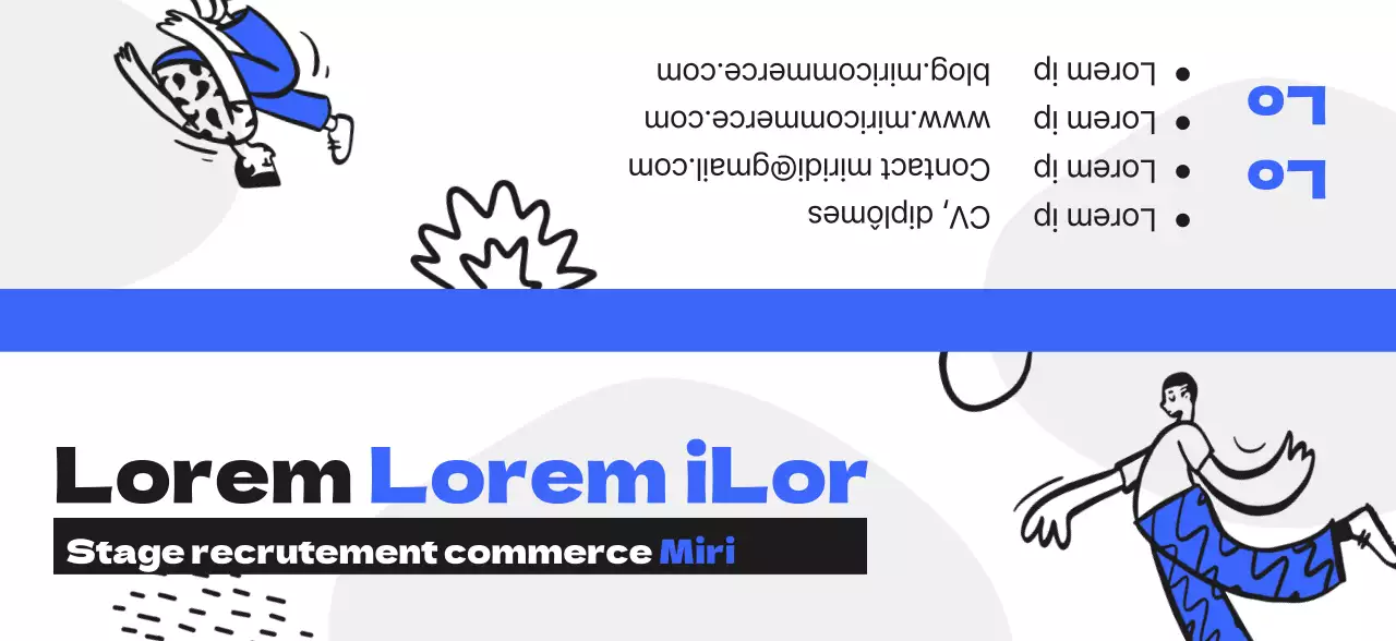 Un kit de bienvenue pour commémorer votre stage de fin d'études avec une illustration humaine en bleu et noir.