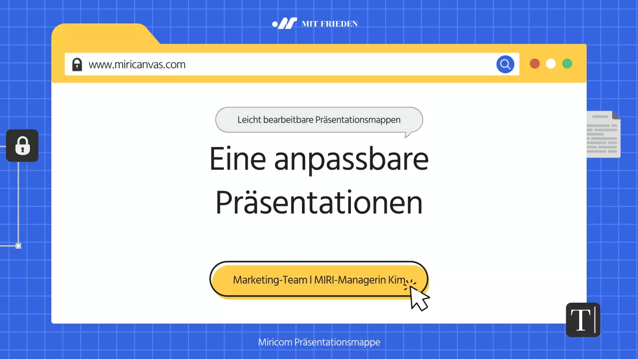 Ein einfacher blauer und gelber Firmenbriefkopf