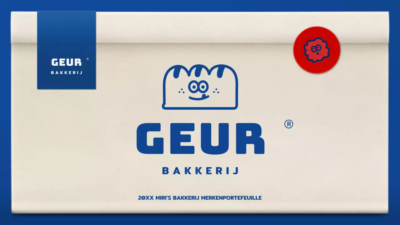 Schattige bakkersportefeuille in blauw en bruin