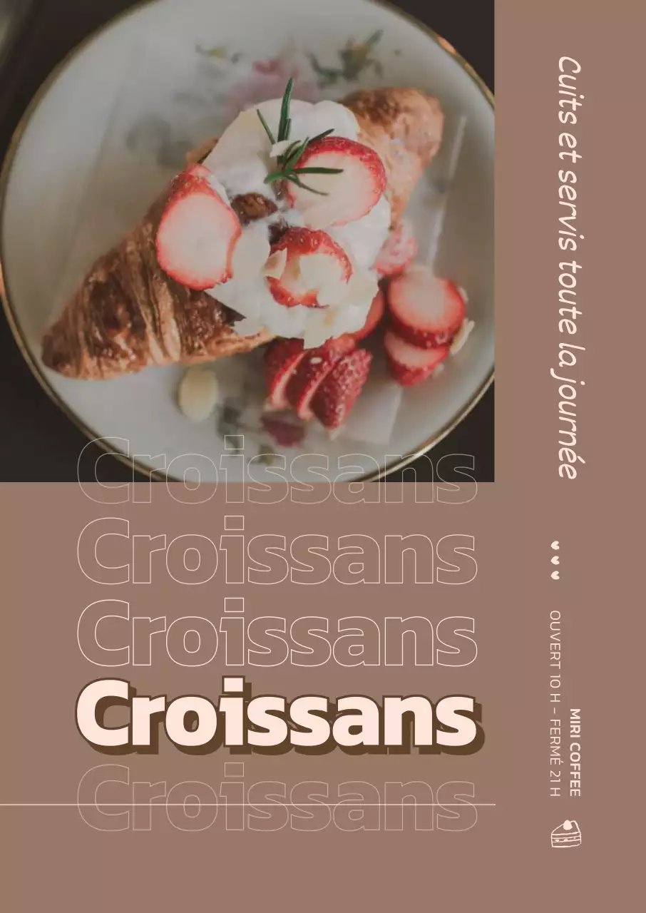 Poster de dessert vintage en rose