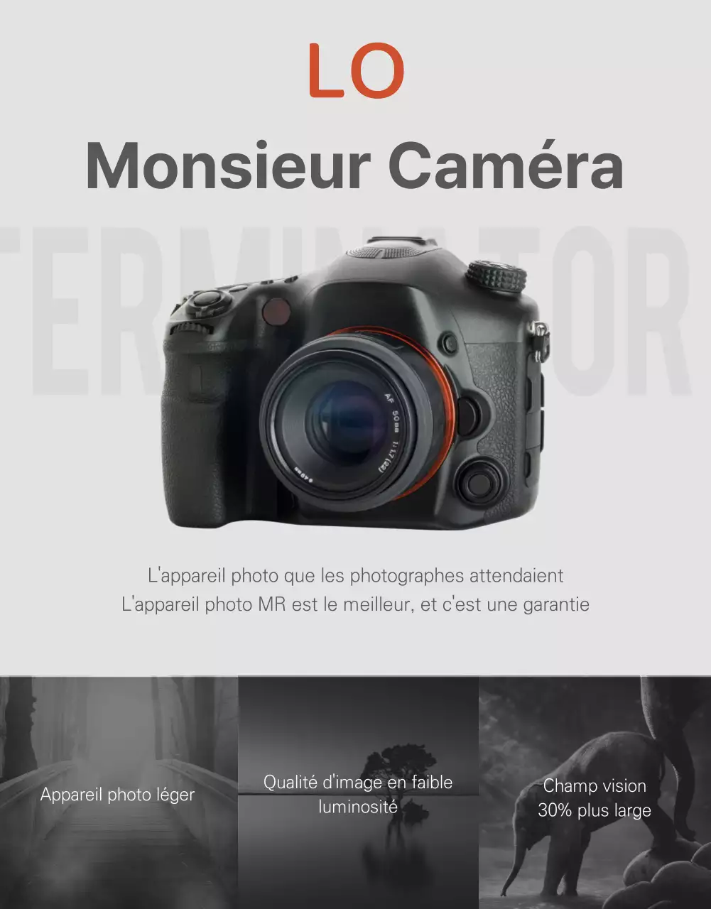 Page de détails de l'appareil photo