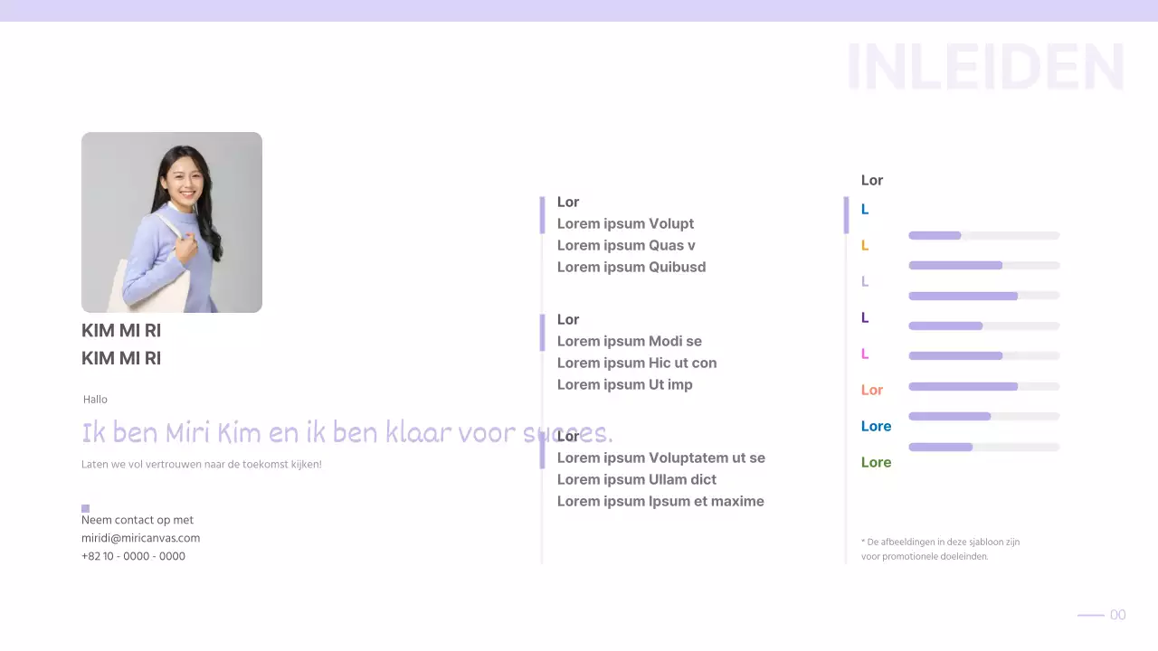 Eenvoudige portfolio met mauve kleurverloop
