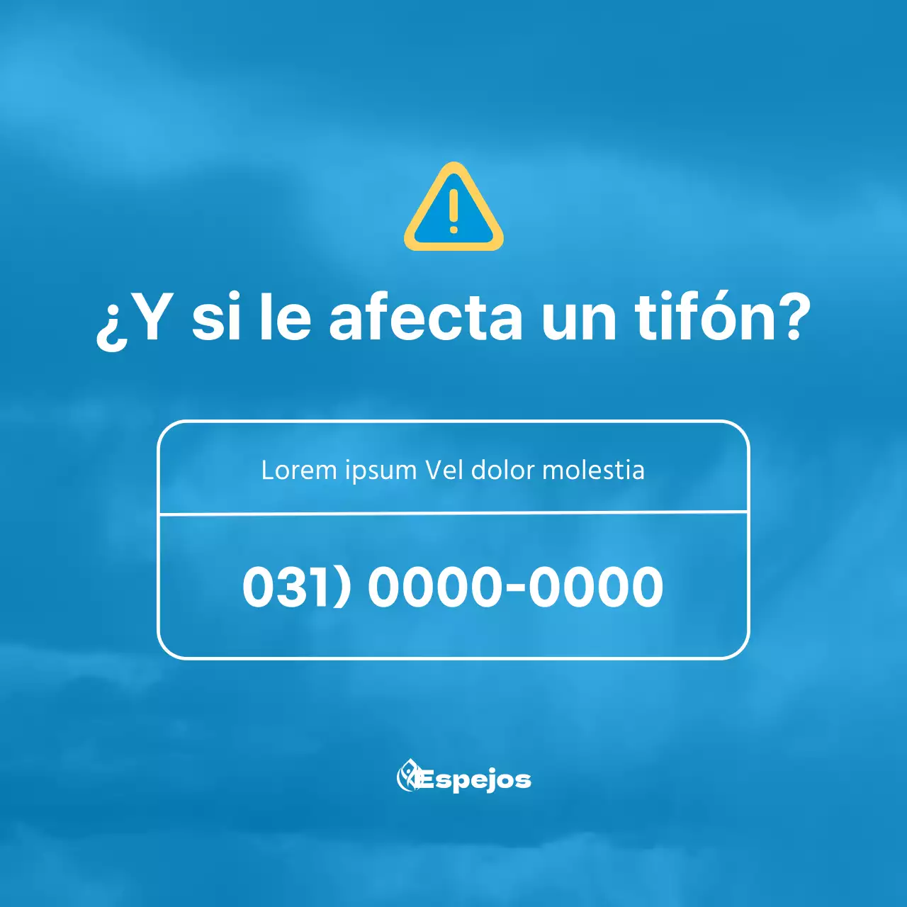 Información sobre cómo hacer frente a los daños causados por un tifón con una ilustración de un tifón sobre fondo azul claro.