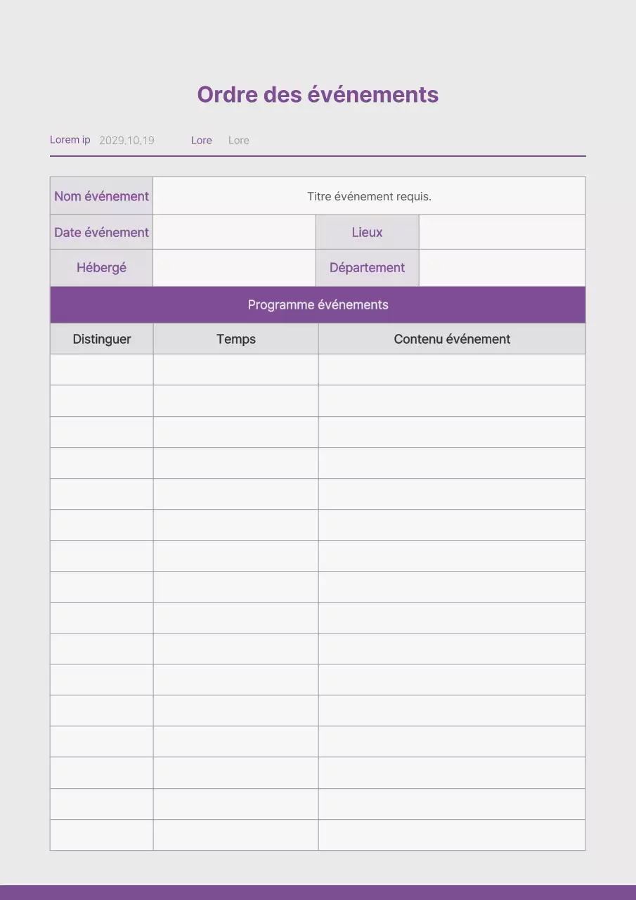 Un organigramme simple en violet