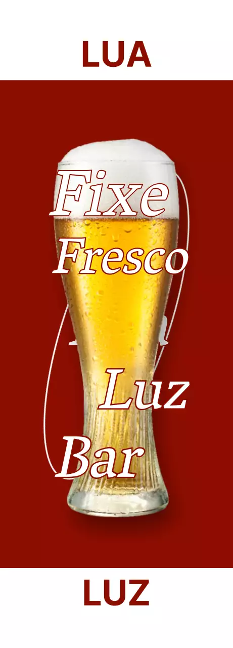 Pub emocional com fotografias e logótipo de vinho e cerveja branca