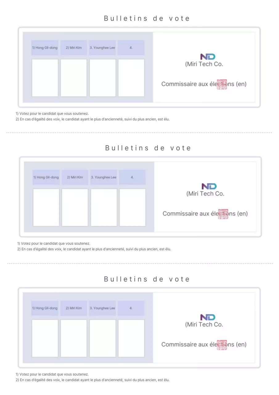 Mauve Clean Corporate Business Document Template Ballot (Modèle de document d'entreprise mauve)