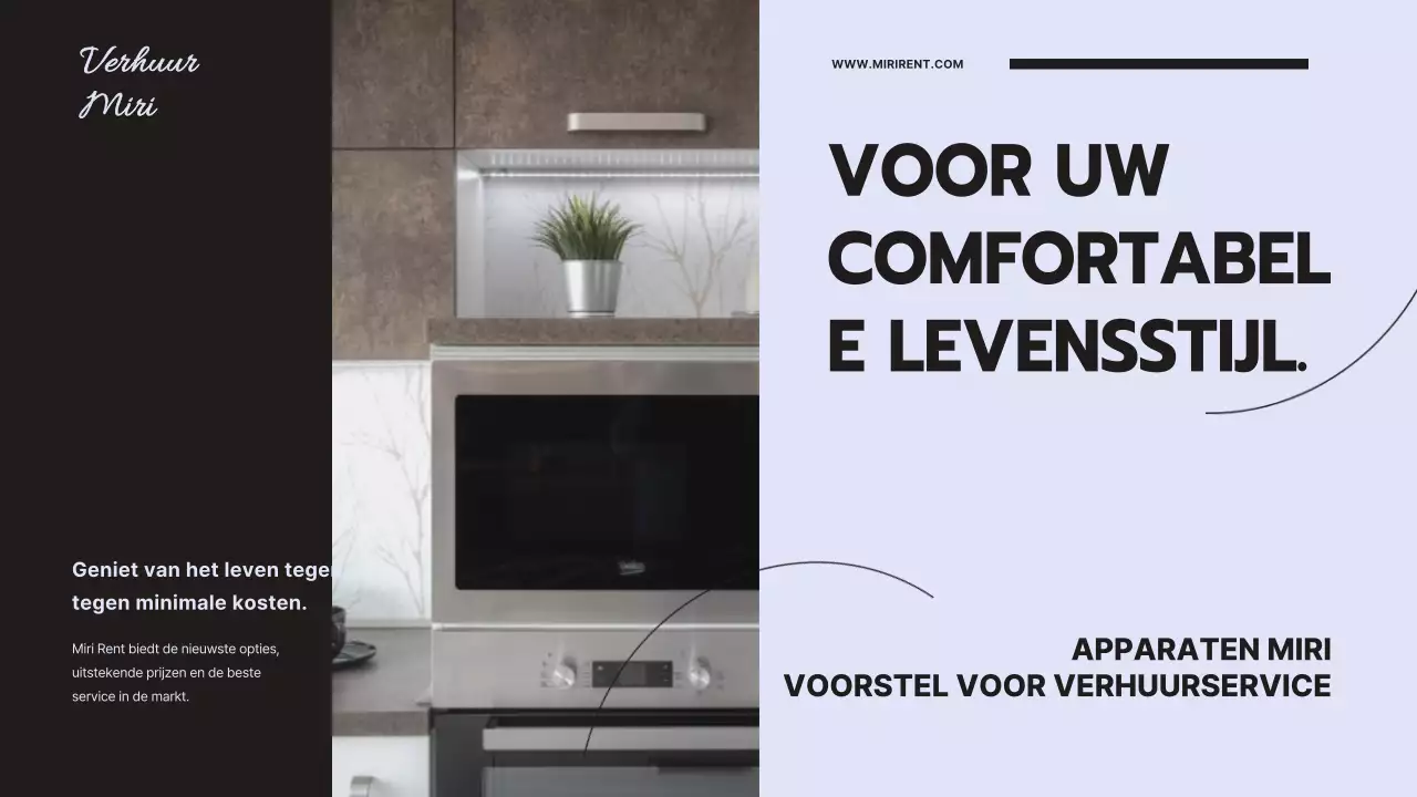 Strak en modern voorstel voor verhuurservice met een mauve achtergrond