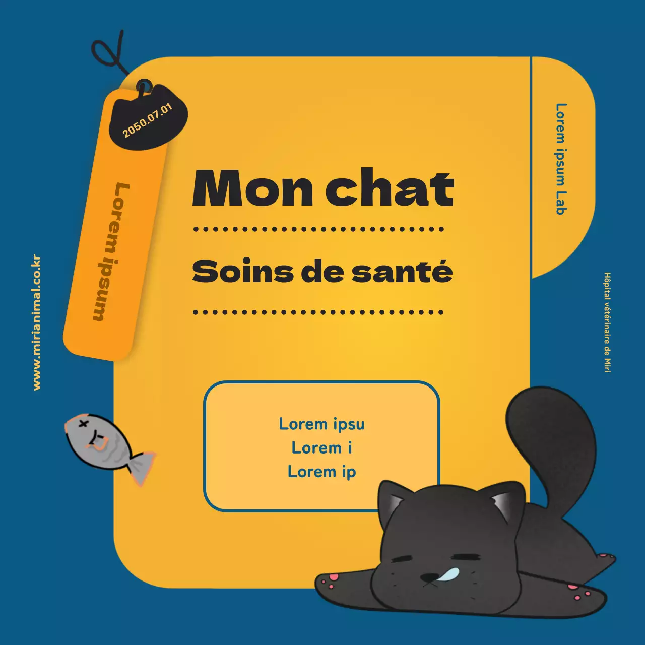 Les informations sur les soins de santé de votre chat, mises en évidence par la feuille jaune du carnet de santé.