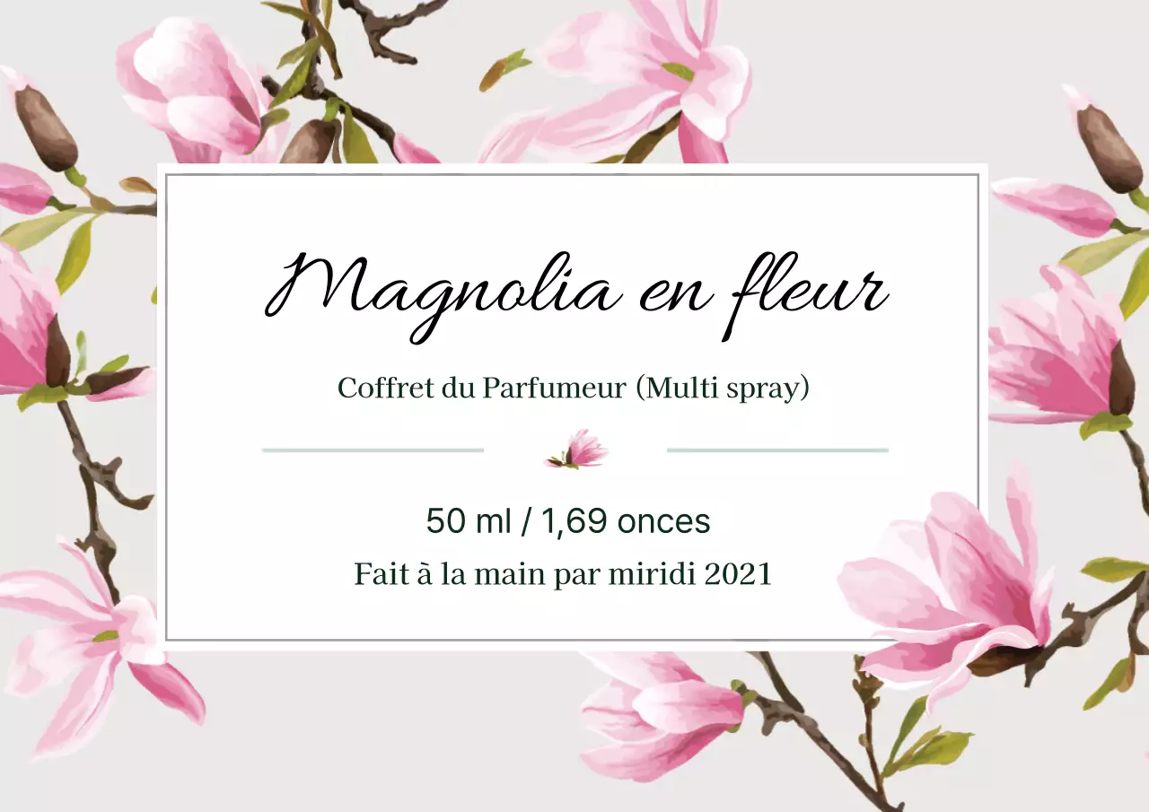 Étiquette de parfum vintage avec illustration grise