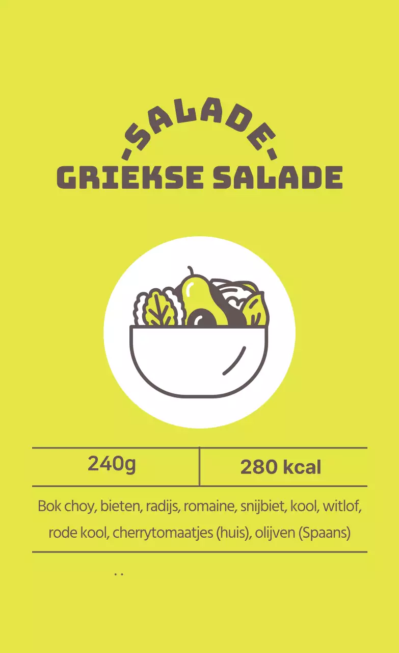 Lime groen geïllustreerd sla label