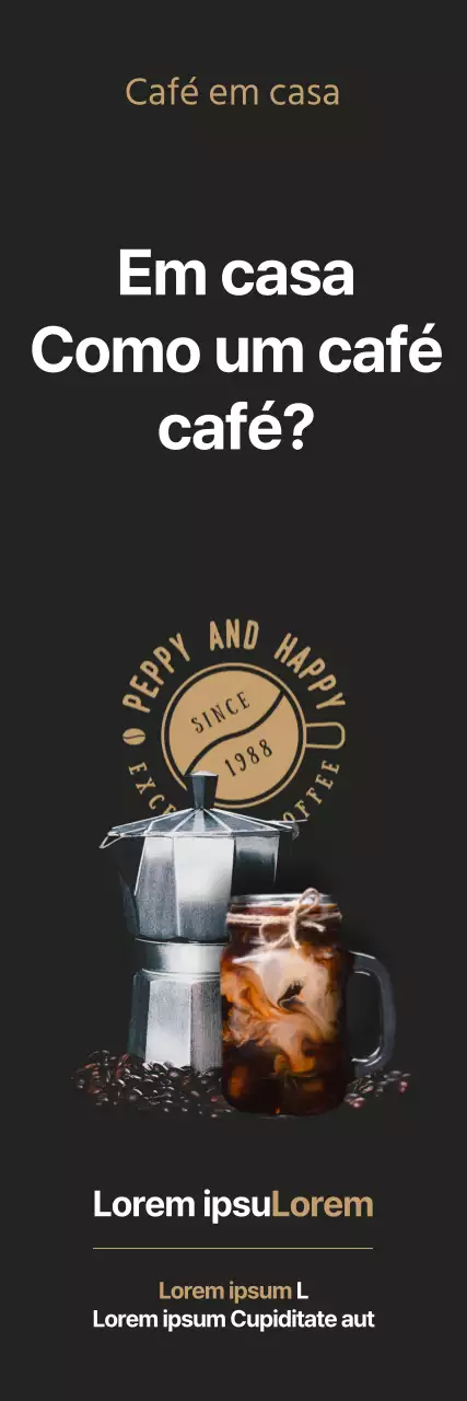 Cartaz de evento relacionado com o café preto e castanho