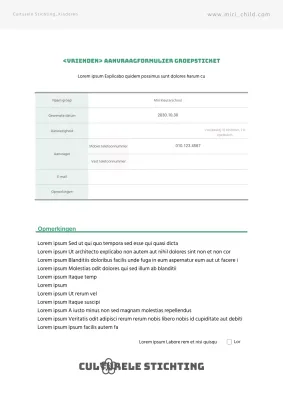 Groen eenvoudig contract