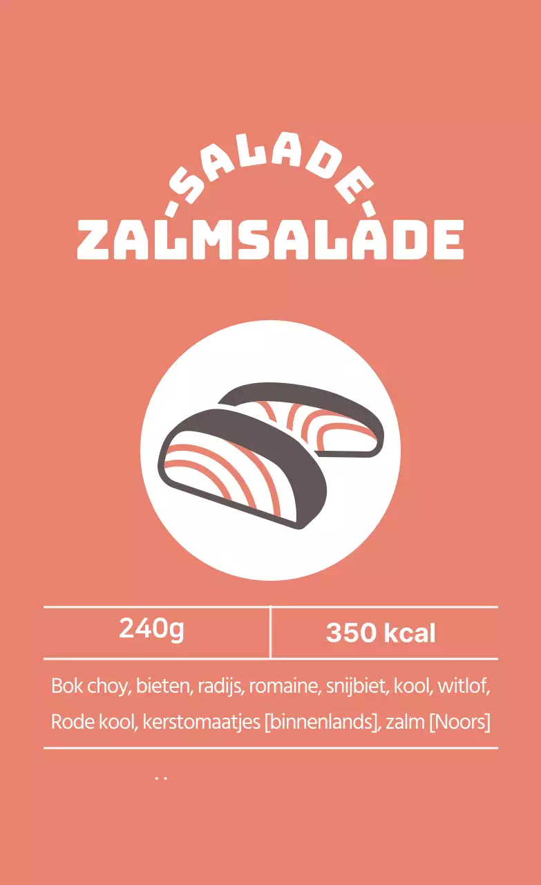 Roze geïllustreerde sla-etiketten