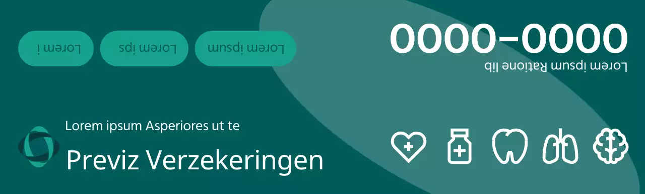 Een promotiestuk voor een verzekeringsmaatschappij met donkere 3D-illustraties en gezondheidspictogrammen.