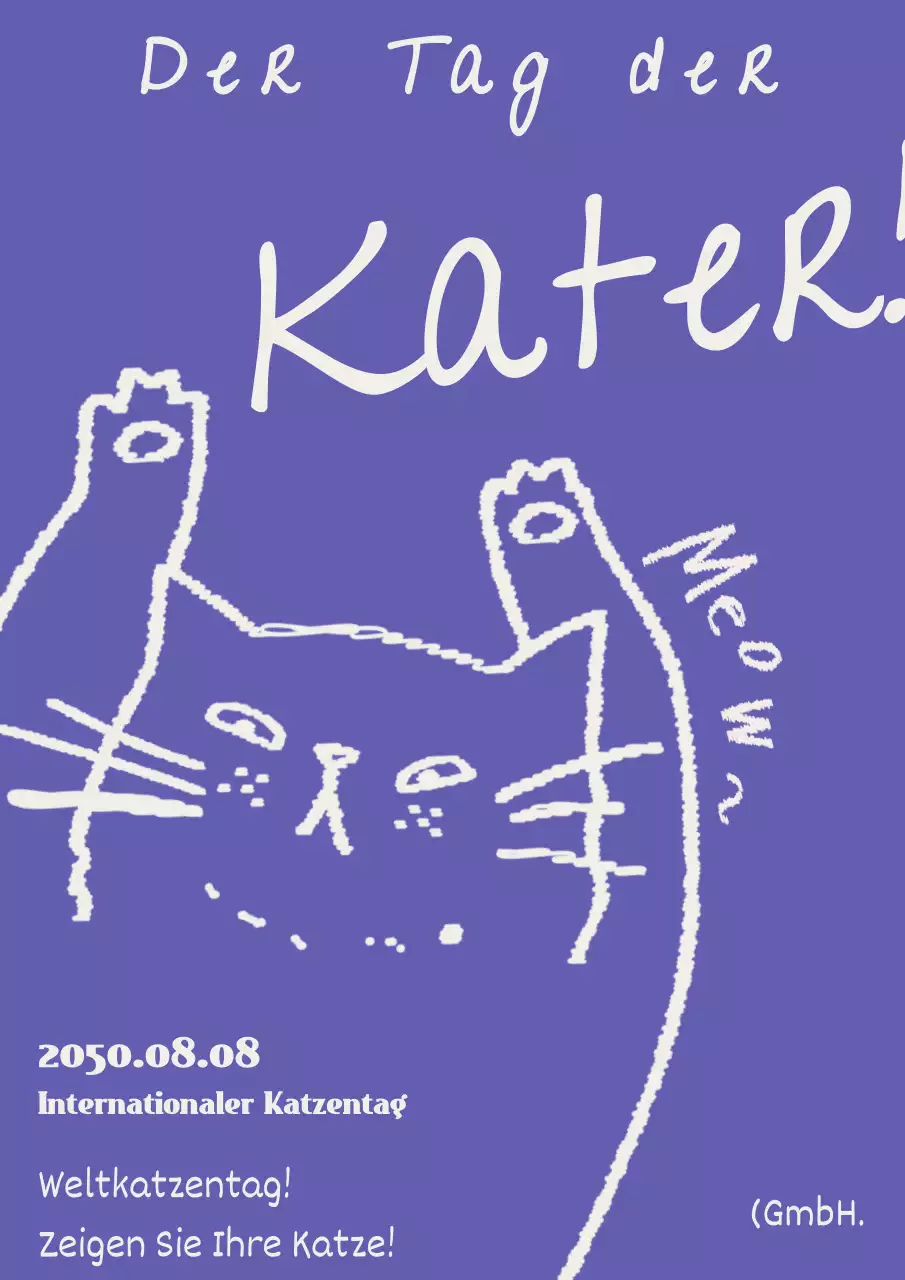 Poster zum Tag der lila Katze