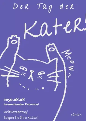 Poster zum Tag der lila Katze