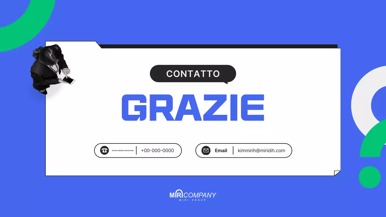 Un pitch deck moderno e blu per la vostra startup