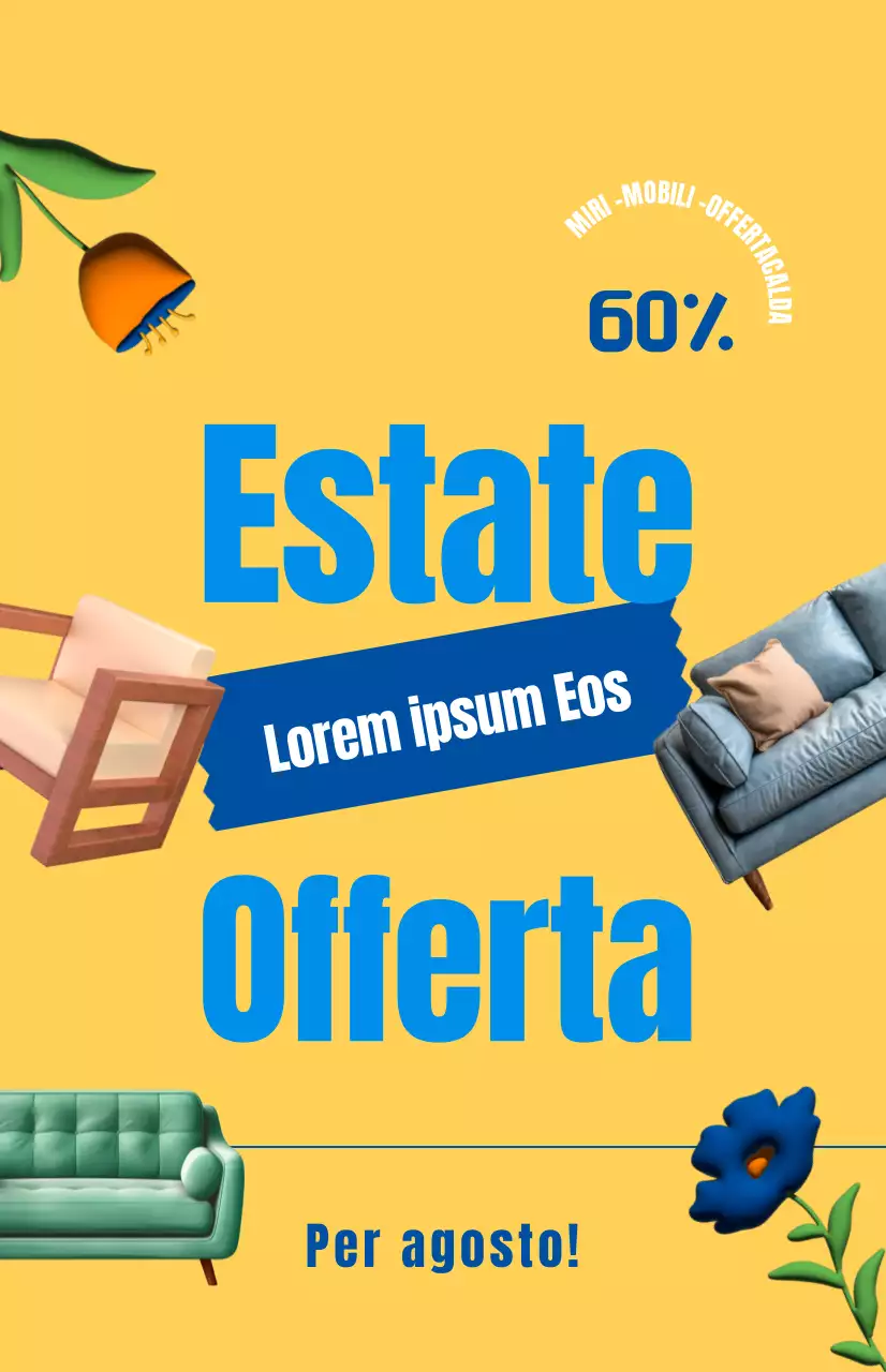 Promuovere una vendita di mobili con uno sfondo giallo