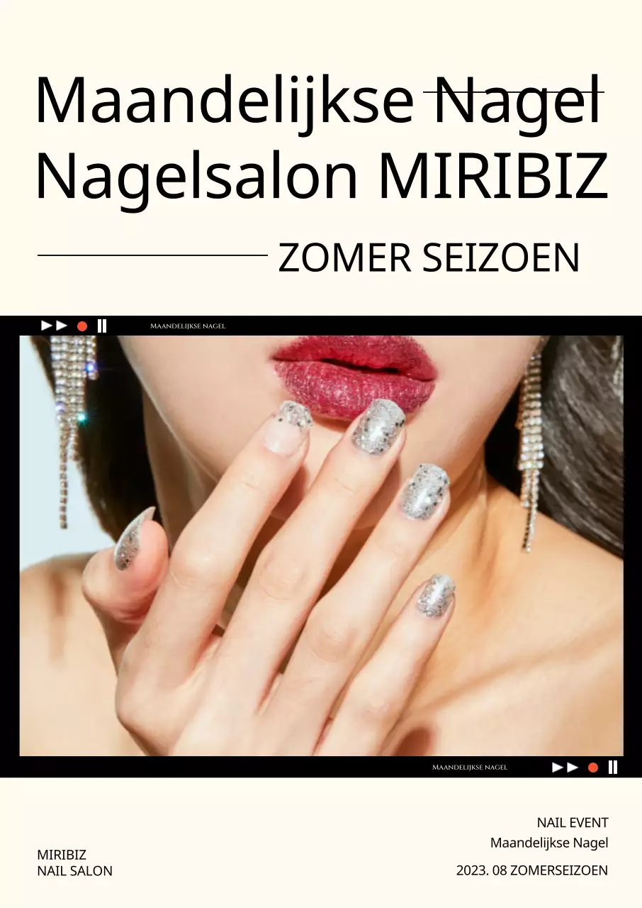 Eenvoudige nagel van de maand promotieposter met lichtgele achtergrond