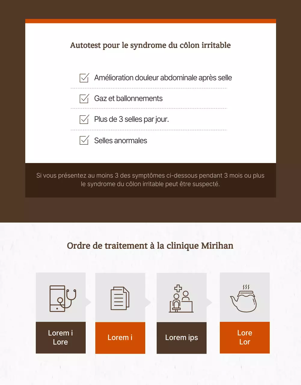 Traitement du syndrome de l'intestin irritable dans une clinique orientale de couleur brune en détail