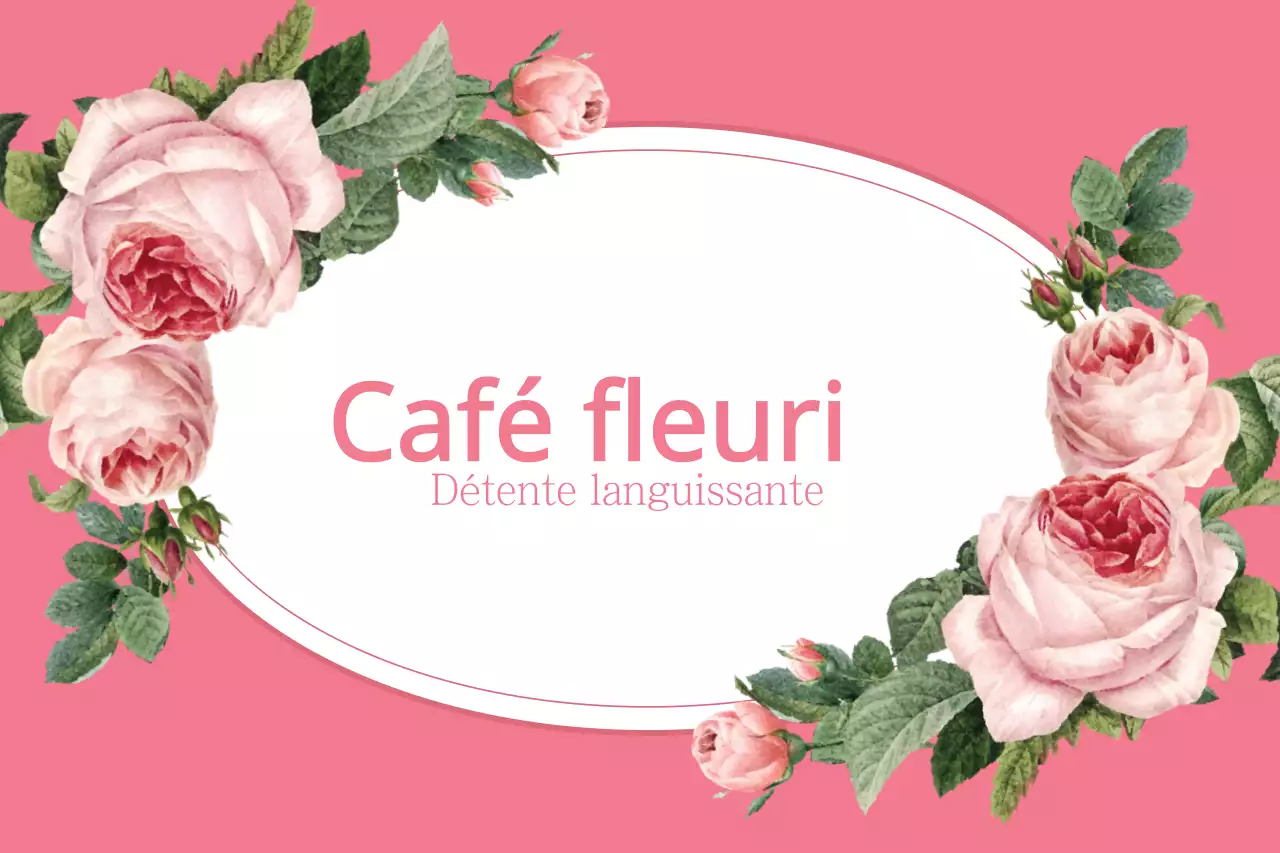 Promouvoir un café de fleurs avec une photo de roses roses