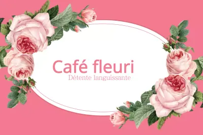 Promouvoir un café de fleurs avec une photo de roses roses
