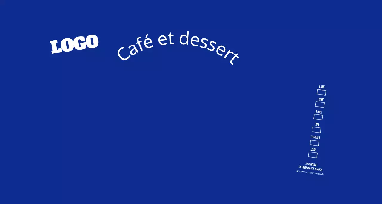 Logotype de style épuré en bleu marine foncé et blanc pour un café