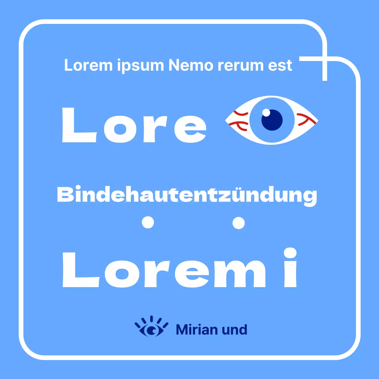 Saubere Bindehautentzündung in hellblau und weiß CardNews