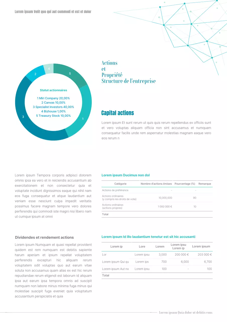Un rapport de durabilité simple en bleu