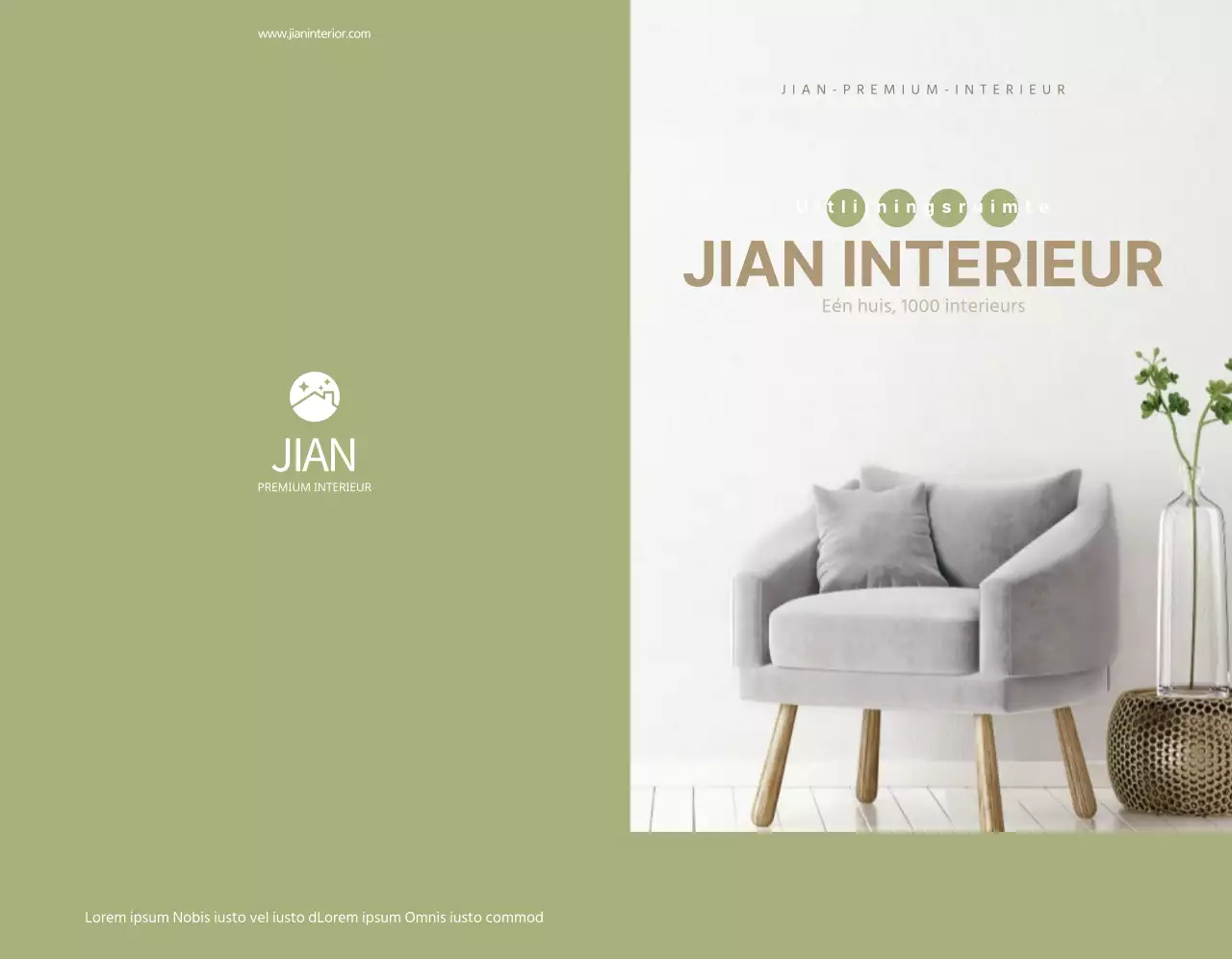 Eenvoudig interieur logo concept in chartreuse