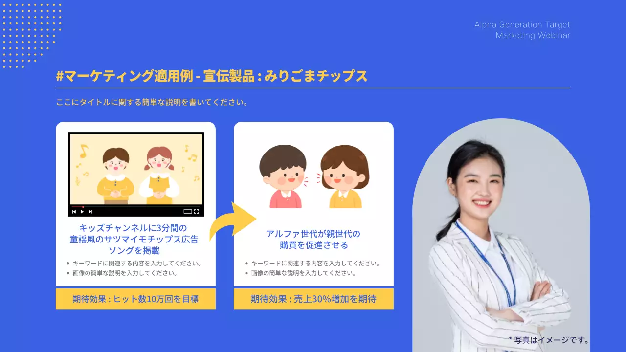 青 モダン マーケティング プレゼンテーション