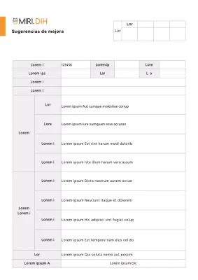 Modelo de documento naranja simple de sugerencias de mejora