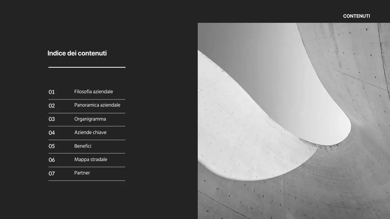 Un semplice profilo aziendale in bianco e nero