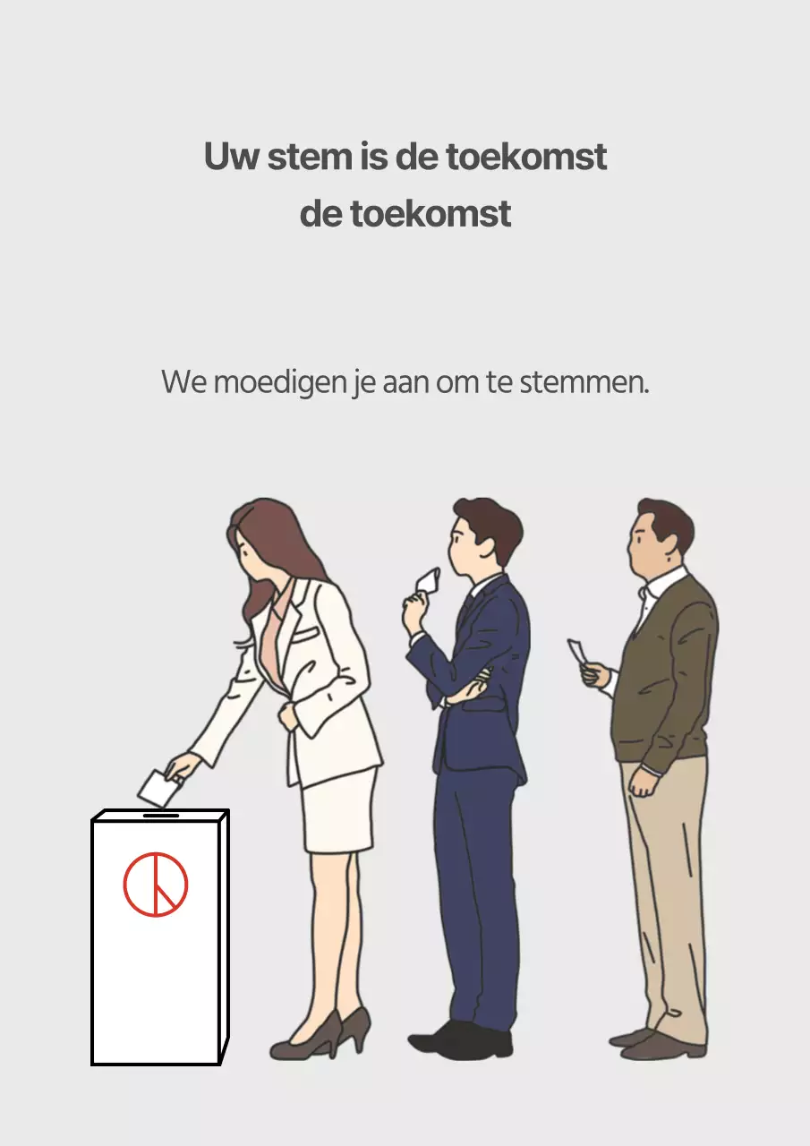 Eenvoudige stemaanmoediging met grijze illustraties