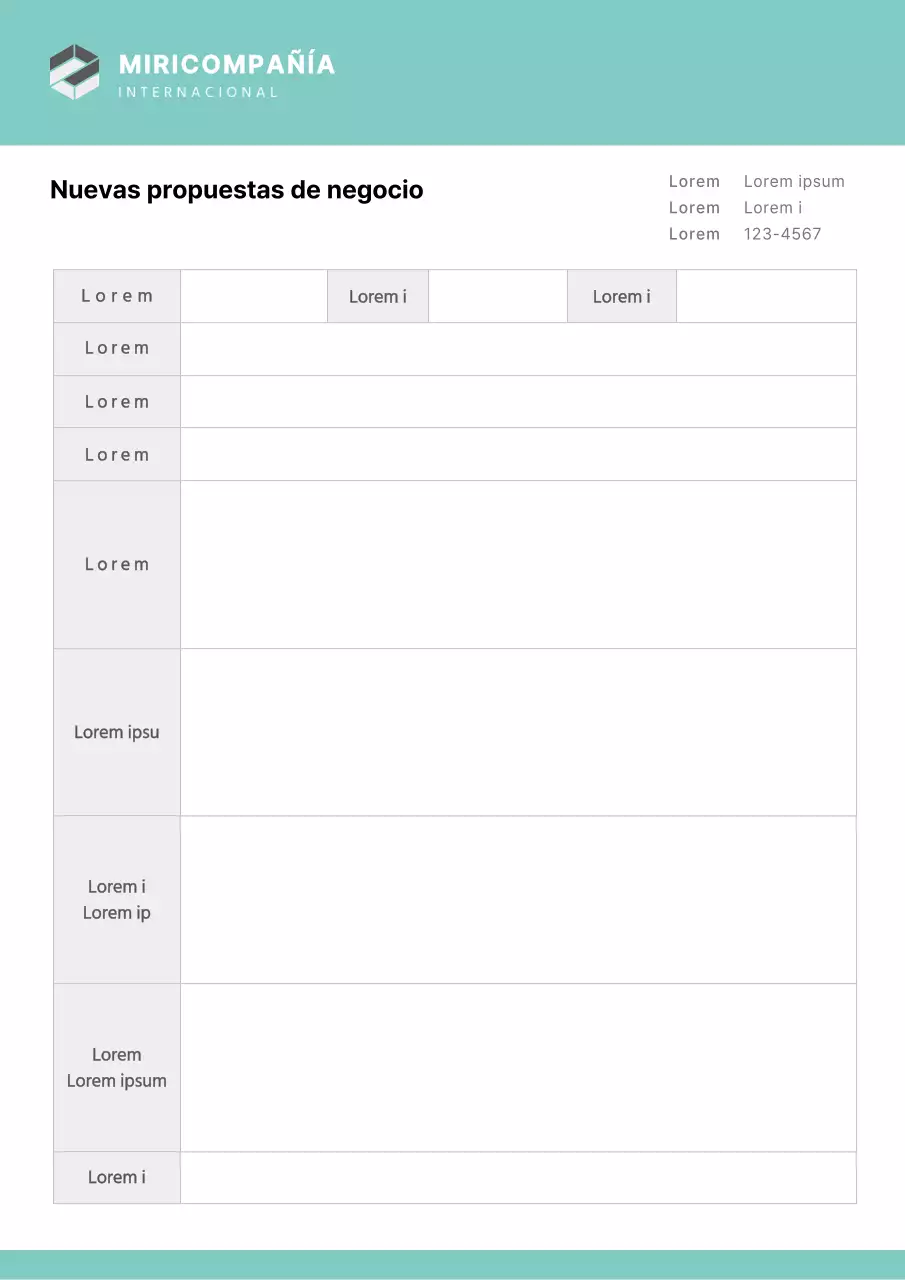 Plantilla simple de documento de propuesta de nueva empresa
